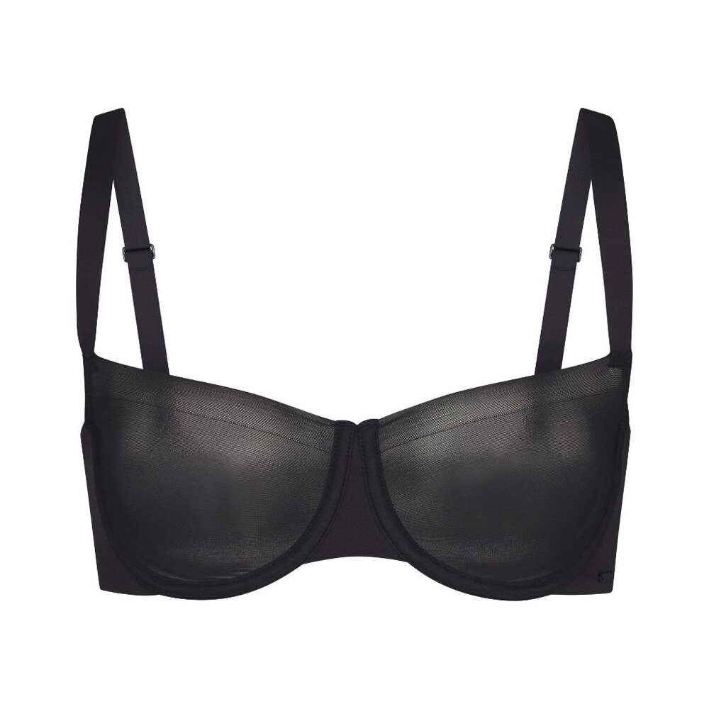 SKIMS No Show Unlined Balconette Bra - 34D - Black NWT